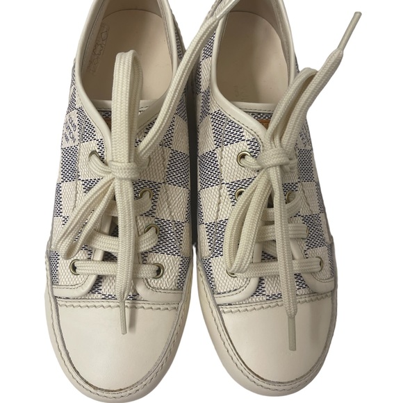 The Capucine Louis Vuitton Damier Azur CHILDREN's  Sneakers.  Size EU 31 US 13 - Picture 4 of 14